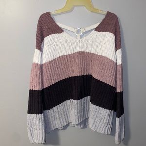 Purple striped sweater
